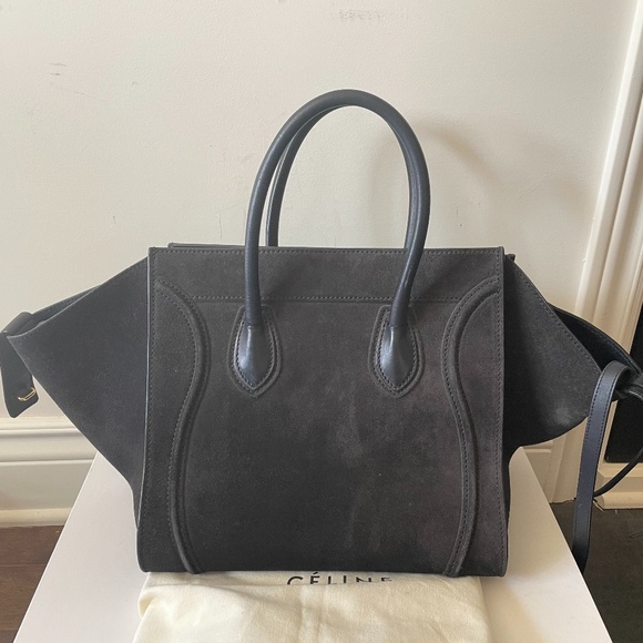 SOLD 1050 Celine Phantom Bag Blue Suede Leather Medium - Picture 2 of 8